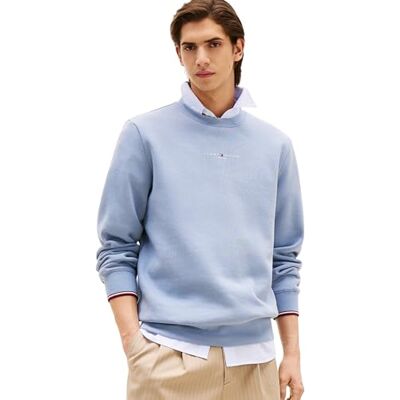 Tommy Hilfiger herr liten Tommy logo crewneck MW0MW37471 pullover tröja, blå (risk blå) S, Blå (risk blå), S Tommy Hilfiger herr liten Tommy logo crewneck MW0MW37471 pullover tröja, blå (risk blå) S, Blå (risk blå), S