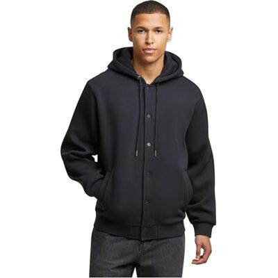 Urban Classics Fluffy Fleece Hoodjacka, svart, L Urban Classics Fluffy Fleece Hoodjacka, svart, L