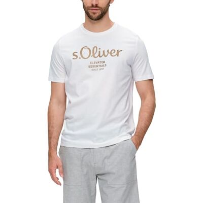 s.Oliver T-shirt i bomull med etiketttryck, Vit 01d2, S s.Oliver T-shirt i bomull med etiketttryck, Vit 01d2, S
