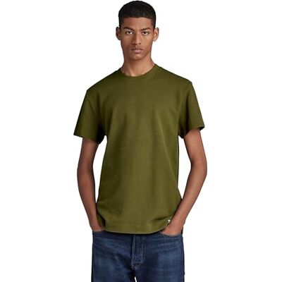 G-STAR RAW Herr Essential Pique R T T-shirt, Grön (Dark Olive D23690-d287-c744), S G-STAR RAW Herr Essential Pique R T T-shirt, Grön (Dark Olive D23690-d287-c744), S
