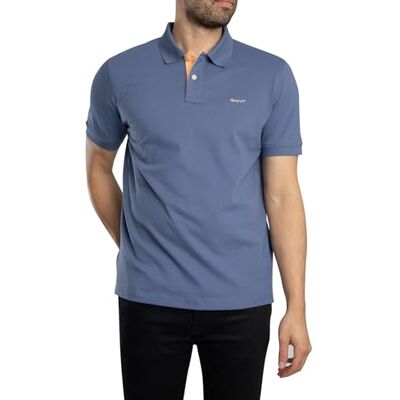 GANT Herr Reg Contrast Pique Ls Rugger Lang MPOLOSHIRT MED KONTRASTLOGO, Dusty Navy, S GANT Herr Reg Contrast Pique Ls Rugger Lang MPOLOSHIRT MED KONTRASTLOGO, Dusty Navy, S