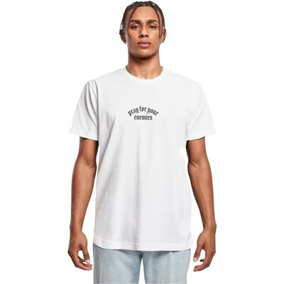 Upscale Herr T-Shirt Pray for Your Enemies Tee Print T-Shirt, normal passform, streetwear, Vit, L Upscale Herr T-Shirt Pray for Your Enemies Tee Print T-Shirt, normal passform, streetwear, Vit, L