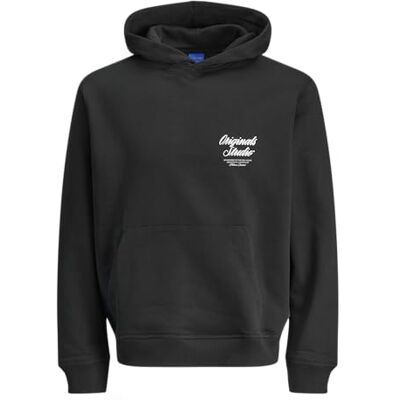 JACK & JONES Jornorrebro Typo Back Sweat Hood Sn, svart, XL JACK & JONES Jornorrebro Typo Back Sweat Hood Sn, svart, XL