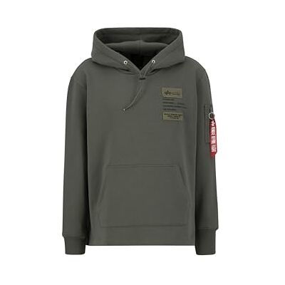 Alpha Industries Patch Hoody LF Hoodie för män Dark Olive Alpha Industries Patch Hoody LF Hoodie för män Dark Olive