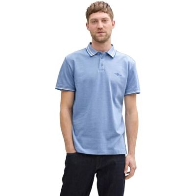 TOM TAILOR pikétröja för män, 37705 – Safir Blue Two Tone Pique, M TOM TAILOR pikétröja för män, 37705 – Safir Blue Two Tone Pique, M