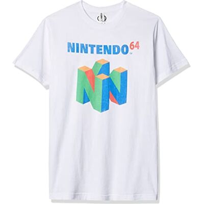 Nintendo T-shirt för män, Vit/överflödig trädgård, XL Nintendo T-shirt för män, Vit/överflödig trädgård, XL