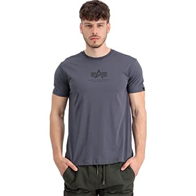 Alpha Industries Basic T Ml T-Shirt För Män Greyblack/Black Alpha Industries Basic T Ml T-Shirt För Män Greyblack/Black
