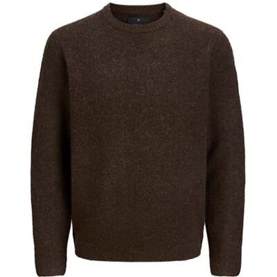 JACK & JONES Jprblasimon Souffle Knit Crew Neck, Choklad plommon, S JACK & JONES Jprblasimon Souffle Knit Crew Neck, Choklad plommon, S