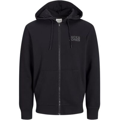 JACK & JONES Jjecorp Logo Sweat Zip Hood, svart, XL JACK & JONES Jjecorp Logo Sweat Zip Hood, svart, XL