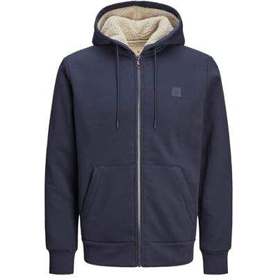 JACK & JONES JACK&JONES PLUS Jprblumason teddy sweat zip pls, natthimmel, 3XL/Stor JACK & JONES JACK&JONES PLUS Jprblumason teddy sweat zip pls, natthimmel, 3XL/Stor