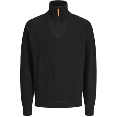 JACK & JONES JACK&JONES Jcooutdoor stickad halv dragkedja hög hals Sn, svart, M JACK & JONES JACK&JONES Jcooutdoor stickad halv dragkedja hög hals Sn, svart, M