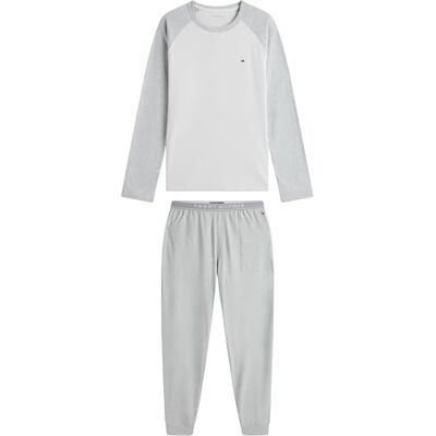Tommy Hilfiger herr LS JERSEY PJ SET CUFFED UM0UM03609 set, grå, XL, Grå (ljusgrå ljung), XL Tommy Hilfiger herr LS JERSEY PJ SET CUFFED UM0UM03609 set, grå, XL, Grå (ljusgrå ljung), XL
