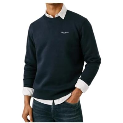 Pepe Jeans herr MACBETH liten logotyp enkel crew tröja, blå (DULWICH BLUE), XXL, Blå (Dulwich blå), XXL Pepe Jeans herr MACBETH liten logotyp enkel crew tröja, blå (DULWICH BLUE), XXL, Blå (Dulwich blå), XXL