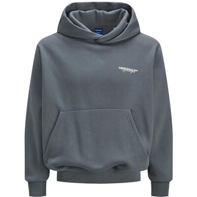 JACK & JONES Jorislington Back Sweat Hood Sn, Stormigt väder, S JACK & JONES Jorislington Back Sweat Hood Sn, Stormigt väder, S