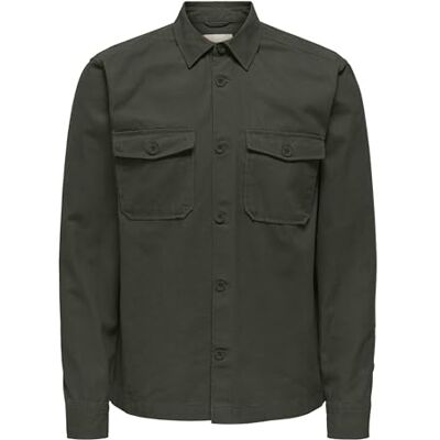 Only & Sons Onslev Canvas Overshirt 0359, Russin, L Only & Sons Onslev Canvas Overshirt 0359, Russin, L