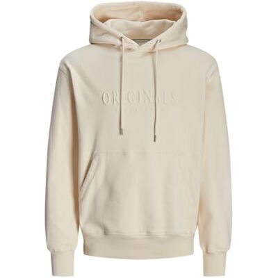 JACK & JONES Jorfrederiksberg-Sweatshirt med huva, antik vit, S herr, Antik vit, S JACK & JONES Jorfrederiksberg-Sweatshirt med huva, antik vit, S herr, Antik vit, S