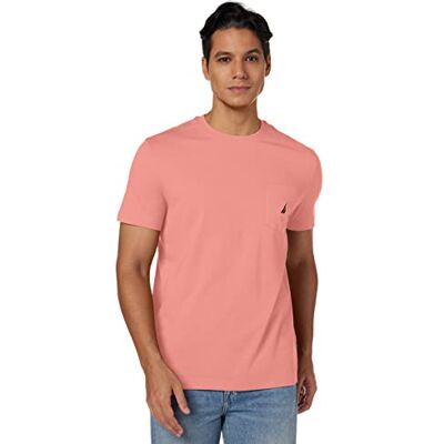 Nautica herr-T-shirt med enfärgad design, rund hals, kort ärm och bröstficka., 3XL (stor) (tall) Nautica herr-T-shirt med enfärgad design, rund hals, kort ärm och bröstficka., 3XL (stor) (tall)
