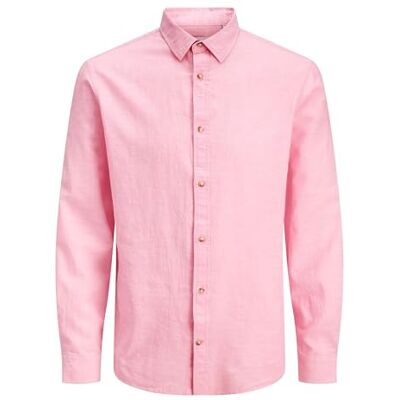 JACK & JONES Jjesummer linne Blend skjorta L/S Sn, Prisma rosa, XL JACK & JONES Jjesummer linne Blend skjorta L/S Sn, Prisma rosa, XL