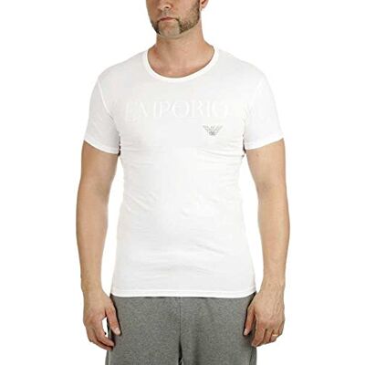 Giorgio Armani Essential Megalogo Crew Neck T-shirt Pyjamasöverdel, Vit, L Giorgio Armani Essential Megalogo Crew Neck T-shirt Pyjamasöverdel, Vit, L