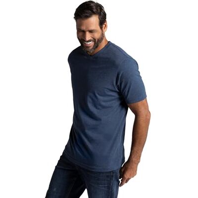 JP 1880 herrstora storlekar, överdimensionerade herrkläder, L-8XL, t-shirts, basic, 2-pack, V-hals, halvarm, upp till 8 XL 711318, Blå salvia melange, 5XL JP 1880 herrstora storlekar, överdimensionerade herrkläder, L-8XL, t-shirts, basic, 2-pack, V-hals, halvarm, upp till 8 XL 711318, Blå salvia melange, 5XL