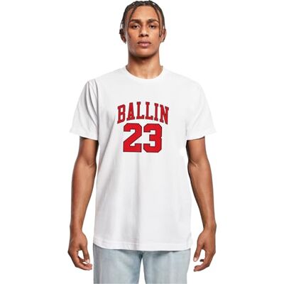 T-shirt för män, Ballin 23 tee, t-shirt med fototryck för män, grafisk t-shirt, streetwear, Vit, 3XL T-shirt för män, Ballin 23 tee, t-shirt med fototryck för män, grafisk t-shirt, streetwear, Vit, 3XL