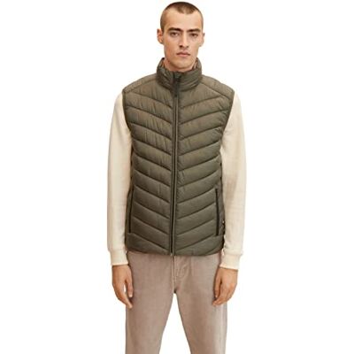 TOM TAILOR Herr Lätt quiltad väst 1031473, 10415 Dusty Olive Green, S TOM TAILOR Herr Lätt quiltad väst 1031473, 10415 Dusty Olive Green, S
