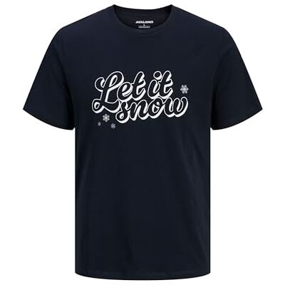 JACK & JONES Jjxmas text Tee Ss Crew Neck, Sky Captain, M JACK & JONES Jjxmas text Tee Ss Crew Neck, Sky Captain, M