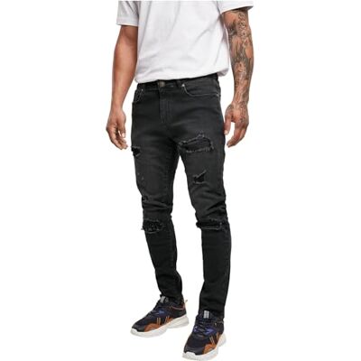 Urban Classics Herrar Heavy Destroyed Slim Fit Jeans byxor, Verklig tung destroyed tvättad, 32 SE Urban Classics Herrar Heavy Destroyed Slim Fit Jeans byxor, Verklig tung destroyed tvättad, 32 SE