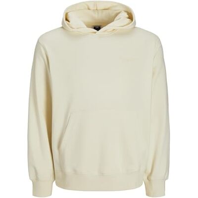JACK & JONES Jcointerlude Tonal Back Print Sweat Hood, Söt majs, S JACK & JONES Jcointerlude Tonal Back Print Sweat Hood, Söt majs, S