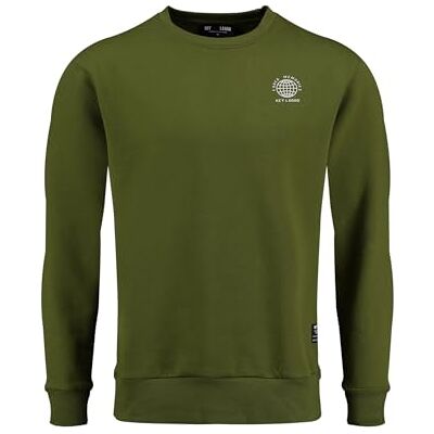 KEY LARGO KEYLARGO Mäns försedda minnesstunder rund sweatshirt, Pesto grön (1551), M KEY LARGO KEYLARGO Mäns försedda minnesstunder rund sweatshirt, Pesto grön (1551), M
