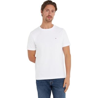 Tommy Hilfiger Essential REG FIT Solid TEE MW0MW37267, S/S t-shirt, vit, L, Vit (vit), L Tommy Hilfiger Essential REG FIT Solid TEE MW0MW37267, S/S t-shirt, vit, L, Vit (vit), L