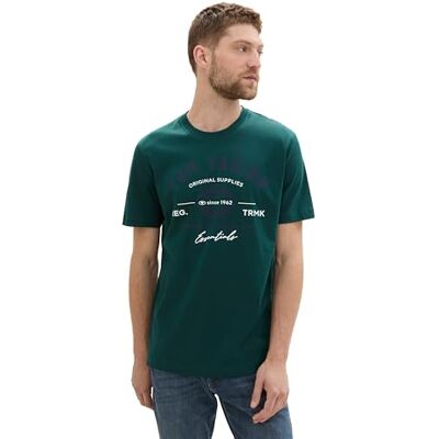 TOM TAILOR T-shirt för män, 10834 – djuphrön sjö, L TOM TAILOR T-shirt för män, 10834 – djuphrön sjö, L