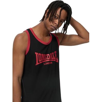 Lonsdale Herr Singlet normal passform KNOCKAN, svart/röd, S, 117353 Lonsdale Herr Singlet normal passform KNOCKAN, svart/röd, S, 117353
