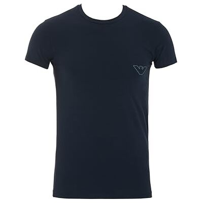Giorgio Armani Mannens MEGALOGO T-shirt med rund hals blå S Slim Fit, BLÅ, S Giorgio Armani Mannens MEGALOGO T-shirt med rund hals blå S Slim Fit, BLÅ, S