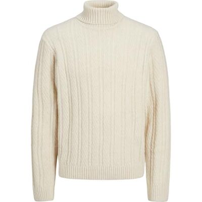 JACK & JONES JACK&JONES JPRBLATRENT stickad kabel rulle hals BF, Sommarsand/detalj: melerad, S JACK & JONES JACK&JONES JPRBLATRENT stickad kabel rulle hals BF, Sommarsand/detalj: melerad, S