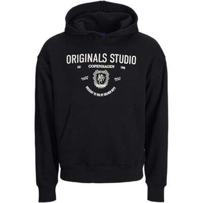 JACK & JONES Jorcambridge Sweat Hood, svart, S JACK & JONES Jorcambridge Sweat Hood, svart, S