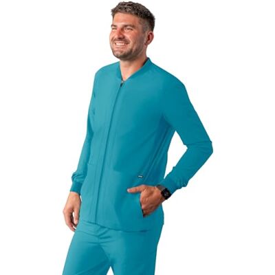 ADAR Medical Uniforms Adar Uniforms Män A6206TBL2X Medicinsk scrubs skjorta, blågrön blå, XXL ADAR Medical Uniforms Adar Uniforms Män A6206TBL2X Medicinsk scrubs skjorta, blågrön blå, XXL