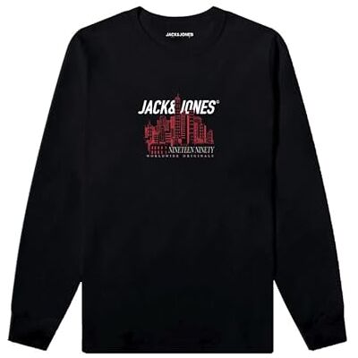 JACK & JONES Joryork Tee Ls Crew Neck FST Pls – plus size, svart, 5XL JACK & JONES Joryork Tee Ls Crew Neck FST Pls – plus size, svart, 5XL
