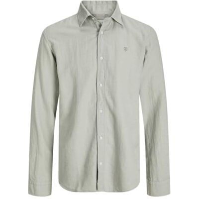 JACK & JONES Jprccmaze sommar L/S skjorta, Aqua Gray, XS JACK & JONES Jprccmaze sommar L/S skjorta, Aqua Gray, XS