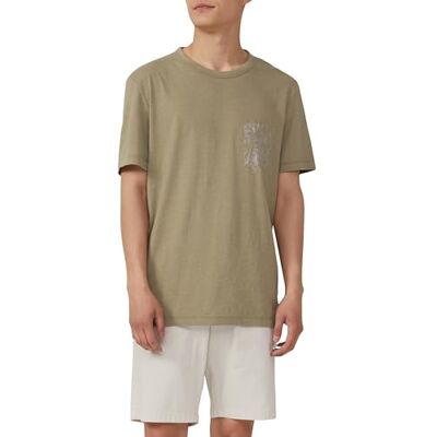 s.Oliver Melerad T-shirt i bomullsblandning med konstverk, Ljus olivgrön, XL s.Oliver Melerad T-shirt i bomullsblandning med konstverk, Ljus olivgrön, XL