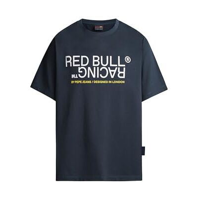 Pepe Jeans Red Bull Racing X herr RBR grafisk reflektion T-Shirt, blå (Dulwich Blue), M, Blå (Dulwich blå), M Pepe Jeans Red Bull Racing X herr RBR grafisk reflektion T-Shirt, blå (Dulwich Blue), M, Blå (Dulwich blå), M