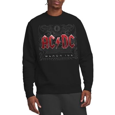 AC/DC ACDC Black Ice Crew Sweatshirt, Svart, Large, Svart, L AC/DC ACDC Black Ice Crew Sweatshirt, Svart, Large, Svart, L