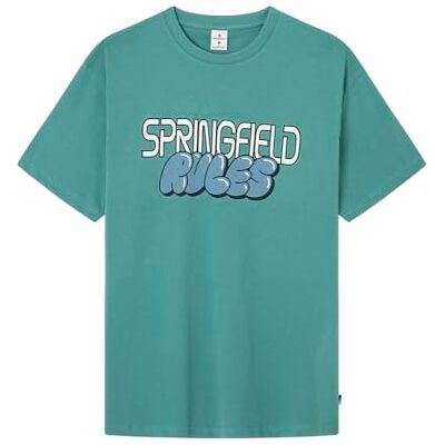 Springfield Herr-T-shirt, gran grön, XS Springfield Herr-T-shirt, gran grön, XS