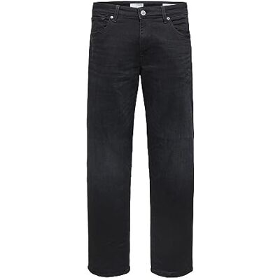 SELECTED HOMME Male Straight Fit Jeans svart, Svart denim, 29W / 32L SELECTED HOMME Male Straight Fit Jeans svart, Svart denim, 29W / 32L