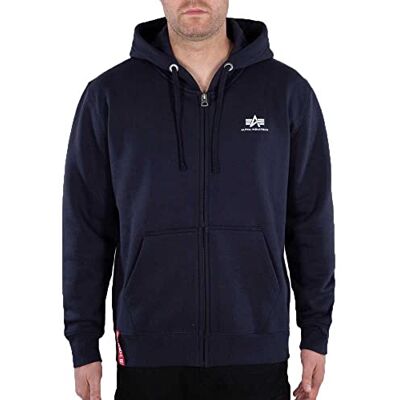 Alpha Industries Basic Zip Hoody SL Hooded Sweat-Huvtröja för män Rep.Blue Alpha Industries Basic Zip Hoody SL Hooded Sweat-Huvtröja för män Rep.Blue
