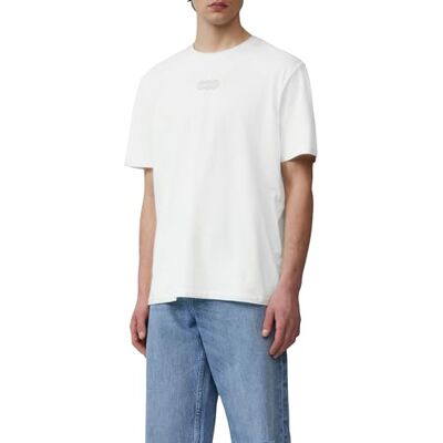 QS Grundläggande T-shirt med rund hals med främre tryck, grädde, M QS Grundläggande T-shirt med rund hals med främre tryck, grädde, M