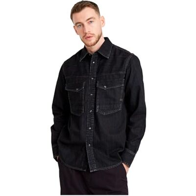 G-STAR Dakota Slim Shirt ls, Svart (Worn in Nighttime Sky D23616-d540-g865), XXL G-STAR Dakota Slim Shirt ls, Svart (Worn in Nighttime Sky D23616-d540-g865), XXL