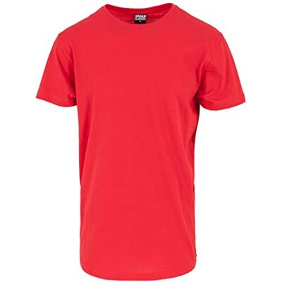 Urban Classics herr T-tröja Shaped Long Tee, Röd (Fire Red), XL Urban Classics herr T-tröja Shaped Long Tee, Röd (Fire Red), XL