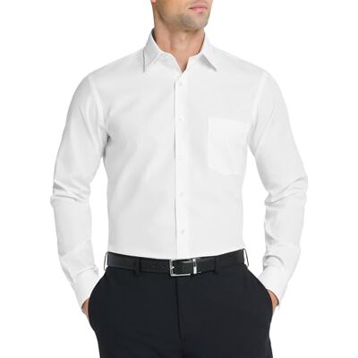 Van Heusen herrklänning skjorta anpassad poplin solid, Vitt, 17 Neck / 34-35 Sleeve Van Heusen herrklänning skjorta anpassad poplin solid, Vitt, 17 Neck / 34-35 Sleeve
