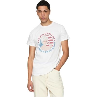 MERCHCODE Unisex Lewis Capaldi Sweetheart Tour Front, normal passform, bomull 100%, L, Vit, L MERCHCODE Unisex Lewis Capaldi Sweetheart Tour Front, normal passform, bomull 100%, L, Vit, L